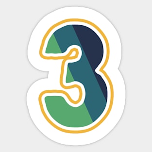 Number Three Sticker